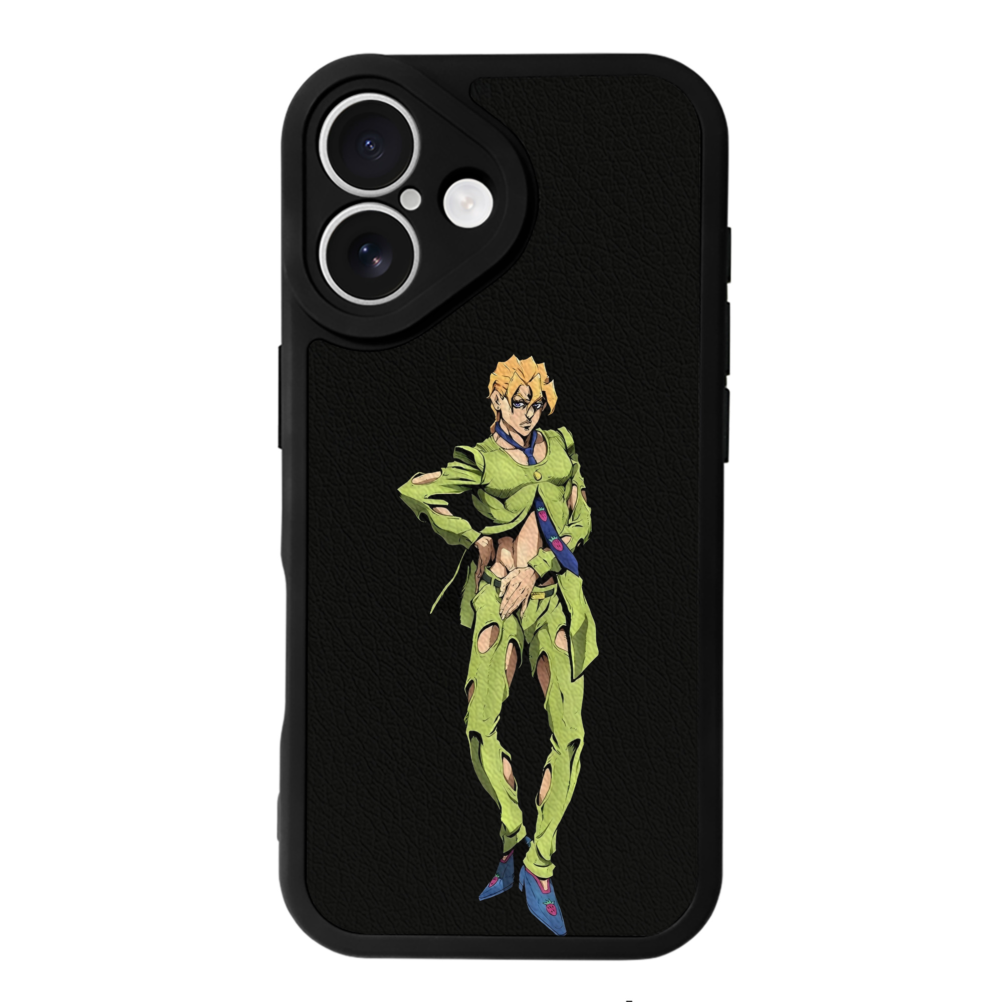 （画像用） ジョジョの奇妙な冒険 パンナコッタ?フー JoJo's Bizarre Adventure Pannacotta Fugo 【iPhone 16シリーズ対応】シリコンスマホケース（レザー調） 材質：シリコン